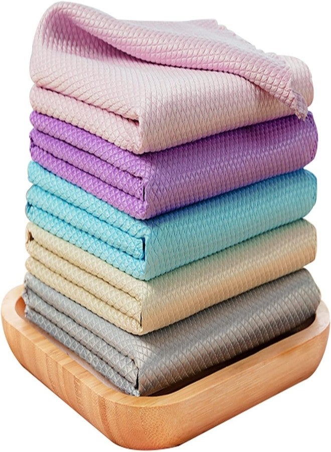 Trifecta Microfiber Glass Cleaning Cloth,5 Pack Fish Scale Streak Free Miracle Cleaning Cloth,Lint Free Cloth for Kitchen,Mirror,Car,Stainless Steel,Magic Shiny Wipes Cleaner Rags (Size -16"×12") - Image 1